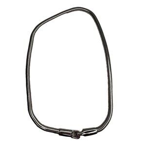 Vintage Serpentine Skinny Belt Silver Tone 1980s Metal Thin Shiny